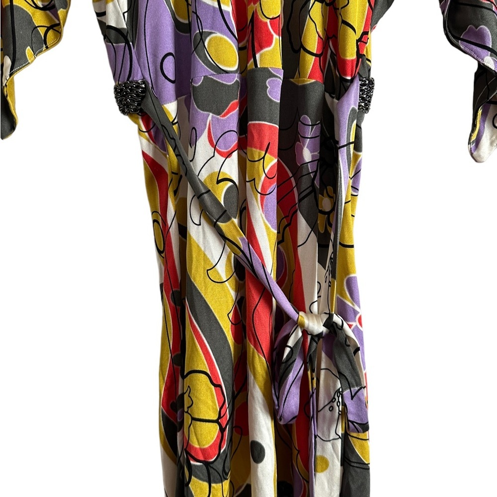 Sky Multicolored Plunging Neckline Mini Dress Size Medium - Picture 14 of 17